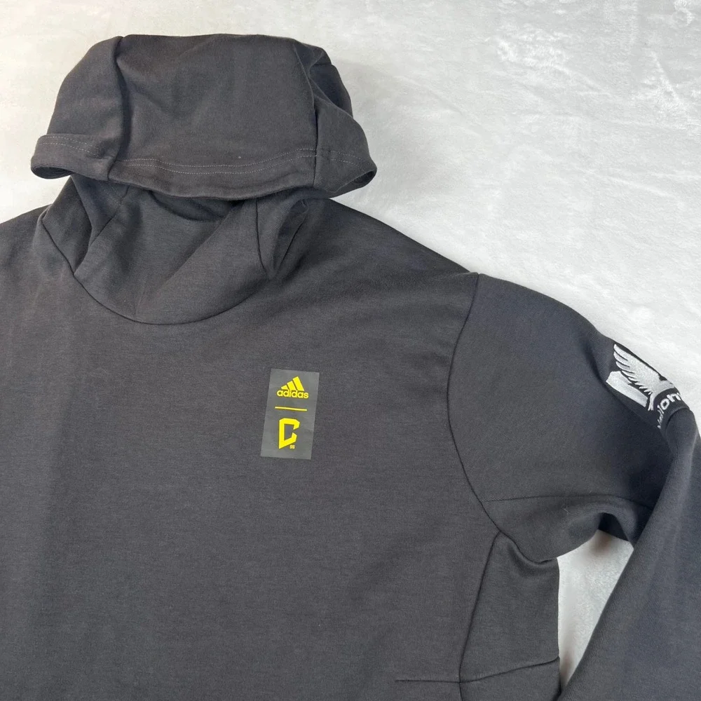 Adidas Mens Hoodie Black High Neck C 96 Graphic Pullover Sweatshirt XL